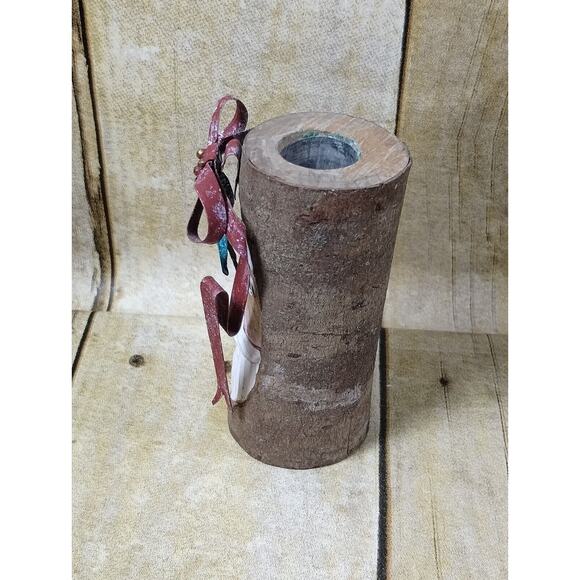 Wood SANTA CLAUS Candle Holder 4” Carved MIDWEST of Canon Falls - Picture 2 of 6